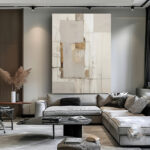 Framed Neutral Abstract Canvas Wall Art - Image 3
