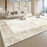 Geometric Border Velvet Area Rug - Image 4