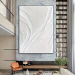 Textured White Wave Canvas Art - Image 6