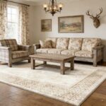 Geometric Border Velvet Area Rug - Image 2