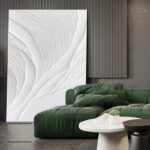 Textured White Wave Canvas Art - Image 5