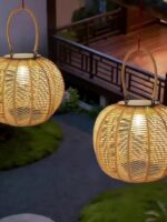 Orla Handwoven Solar Garden Lantern - Image 5