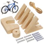 Natural Wood Wall-Mounted Bicycle Storage Rack