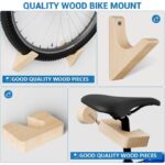 Natural Wood Wall-Mounted Bicycle Storage Rack - Image 4