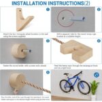 Natural Wood Wall-Mounted Bicycle Storage Rack - Image 6