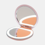 Rechargeable LED Compact Mirror with 2× Magnification – Blush Pink - Image 4