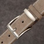 Men’s Taupe Contrast-Stitch Casual Belt - Image 3