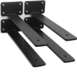 Slim Black Steel Floating Shelf Brackets - Image 2