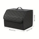 Premium Quilted Collapsible Car Boot Organiser with Lid - Image 4