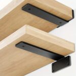 Slim Black Steel Floating Shelf Brackets