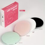 Rechargeable LED Compact Mirror with 2× Magnification – Blush Pink - Image 5