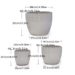 Set of 3 White Textured Ceramic Plant Pots - Image 2