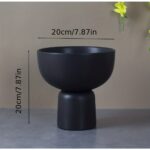 White Nordic Pedestal Ceramic Plant Pot - Image 4