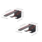 Black Floating Shelf Brackets with Utility Hooks — 2 Pack - Image 2