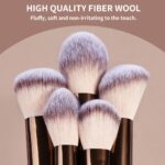 MAANGE 22-Piece Espresso Makeup Brush Collection with Travel Bag - Image 4