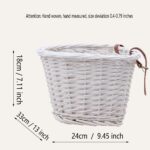 Ivory Woven Front Bicycle Basket with Tan Straps - Image 2