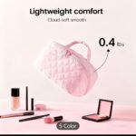 Quilted Lay-Flat Beauty Travel Organiser with Clear Pouch - Image 3