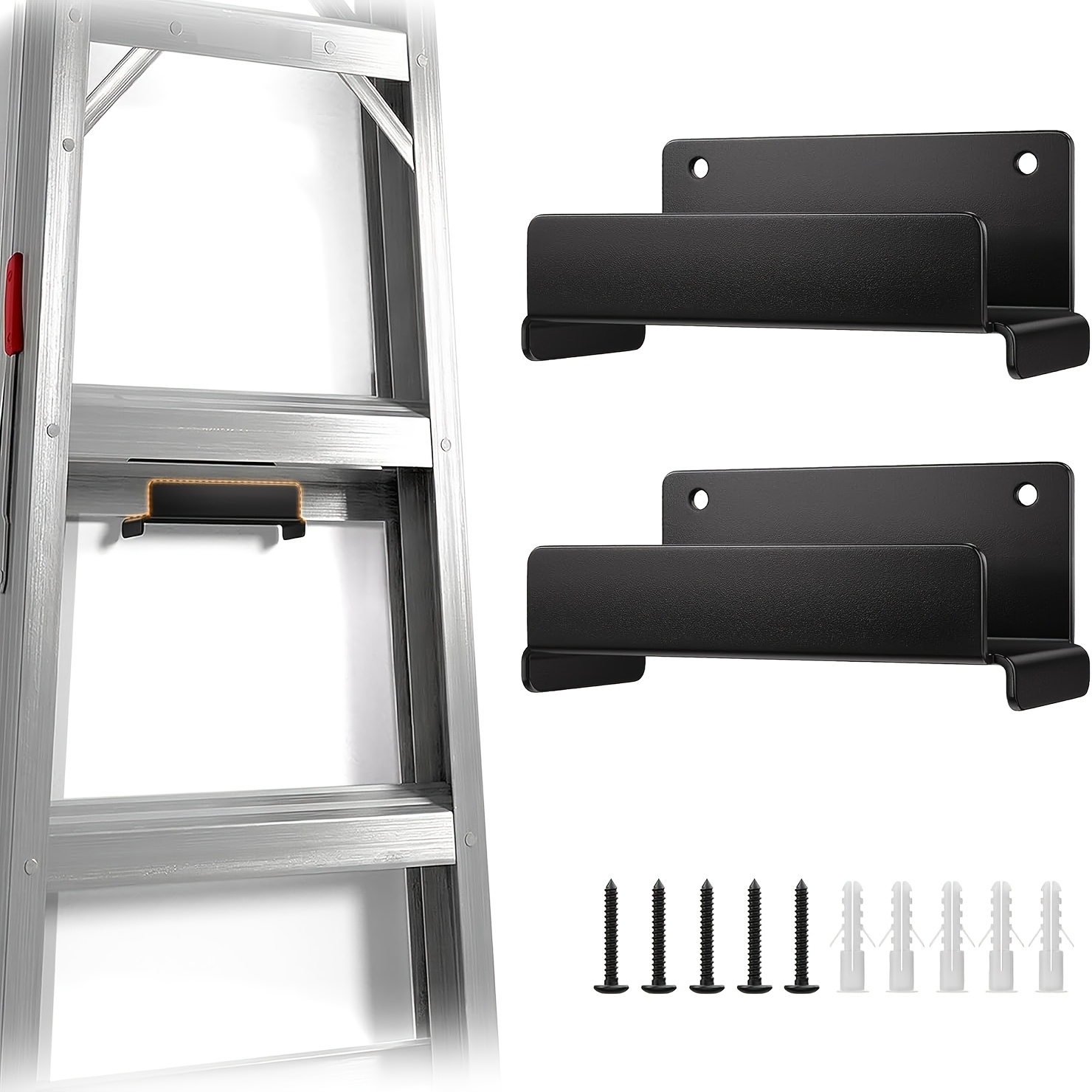 product-fancy-08da3677-e9a5-4bf8-b026-931969aa2145 Heavy-Duty Wall-Mounted Ladder Storage Hooks - Image 1