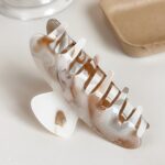 Milk Coffee Marble Acetate Hair Claw Clip - Image 6
