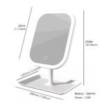 Rechargeable LED Vanity Mirror with Three Light Modes – White - Image 4