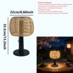 Solar Rattan Outdoor Table Lamp - Image 2
