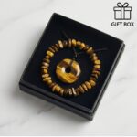 Tiger’s-Eye-Style Pendant Necklace & Bracelet Gift Set - Image 2