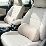 Breathable Ergonomic Car Lumbar Support Cushion – Warm Beige