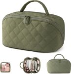 Quilted Lay-Flat Beauty Travel Organiser with Clear Pouch - Image 7
