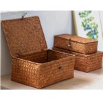 Hand-Woven Lidded Storage Basket for Vanity & Bathroom - Image 5