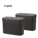 Compact Pop-Up Car Rubbish Bin & Storage Box in Black PU Leather - Image 7