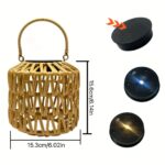 Lunara Set of 2 Woven Solar Garden Lanterns - Image 2