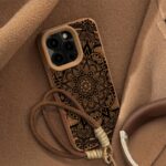 Mandala-Print Phone Case with Crossbody Lanyard