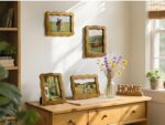 Wavy Edge Wood Photo Frame 5x7 – Rustic Brown Tabletop & Wall Frame - Image 8