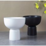 White Nordic Pedestal Ceramic Plant Pot - Image 11