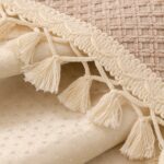 Beige Non-Slip Sofa Cover with Tassel Trim - Image 12