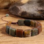 Natural Square Agate Cord Bracelet