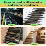 Double Reflective Tapes Outdoor Stair Tread Non-Slip, with Reflective And Glow-In-Dark Strips, Non-Slip Stair Tread High-Traction Tape, Suitable for Wooden Steps Ramps Deck Boat, Black - Image 9