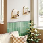 Natural Rattan Arch Wall Shelf with Cane Detail - Image 4