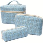 Luxury Ivory Tweed Beauty Travel Organiser Set – Three Cosmetic Bags - Image 5