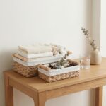 Set of 2 Woven Storage Baskets with Wooden Handles - Image 4