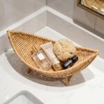 Crescent Woven Bathroom Storage Basket with Feet - Image 3
