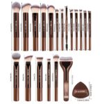 MAANGE 22-Piece Espresso Makeup Brush Collection with Travel Bag - Image 3