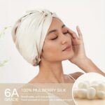 Luxury Double-Layer Mulberry Silk Sleep Turban – Ivory