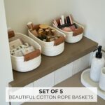 Set of 5 Ivory Cotton Rope Storage Baskets - Image 8
