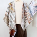 Mulberry Silk Architectural Print Shawl