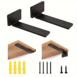 Slim Black Steel Floating Shelf Brackets - Image 5