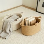 Soft Beige Rope Storage Basket with Knot Handles - Image 7