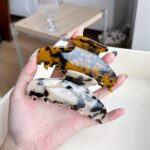Ivory Marble Large Acetate Hair Claw Clip - Image 5