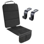 Padded Non-Slip Car Seat Protector with Storage Pockets & Headrest Hooks