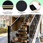 Double Reflective Tapes Outdoor Stair Tread Non-Slip, with Reflective And Glow-In-Dark Strips, Non-Slip Stair Tread High-Traction Tape, Suitable for Wooden Steps Ramps Deck Boat, Black - Image 6